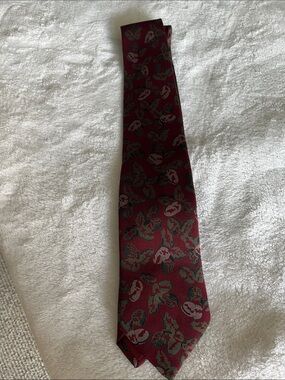 Prochownick classic silk Men's Burgundy Floral Pattern Tie